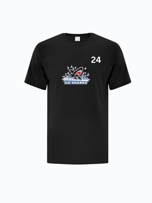 Cotton T-Shirt with Number - Maitland Ice Sharks